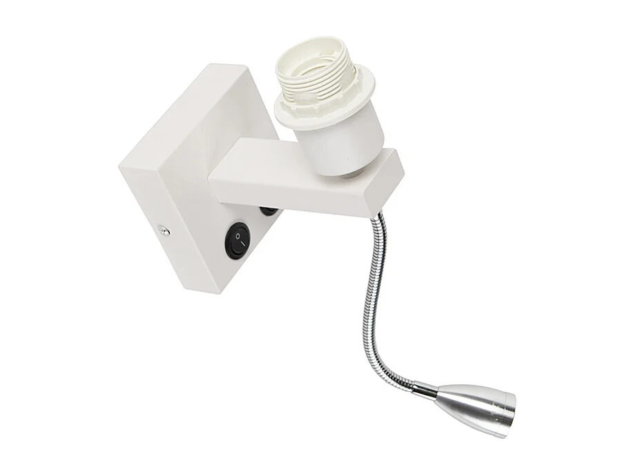 Applique murale moderne blanche avec bras flexible - Brescia Combi
