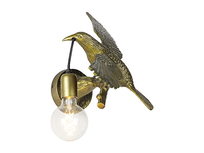 Applique murale vintage en laiton - Animal Fugl