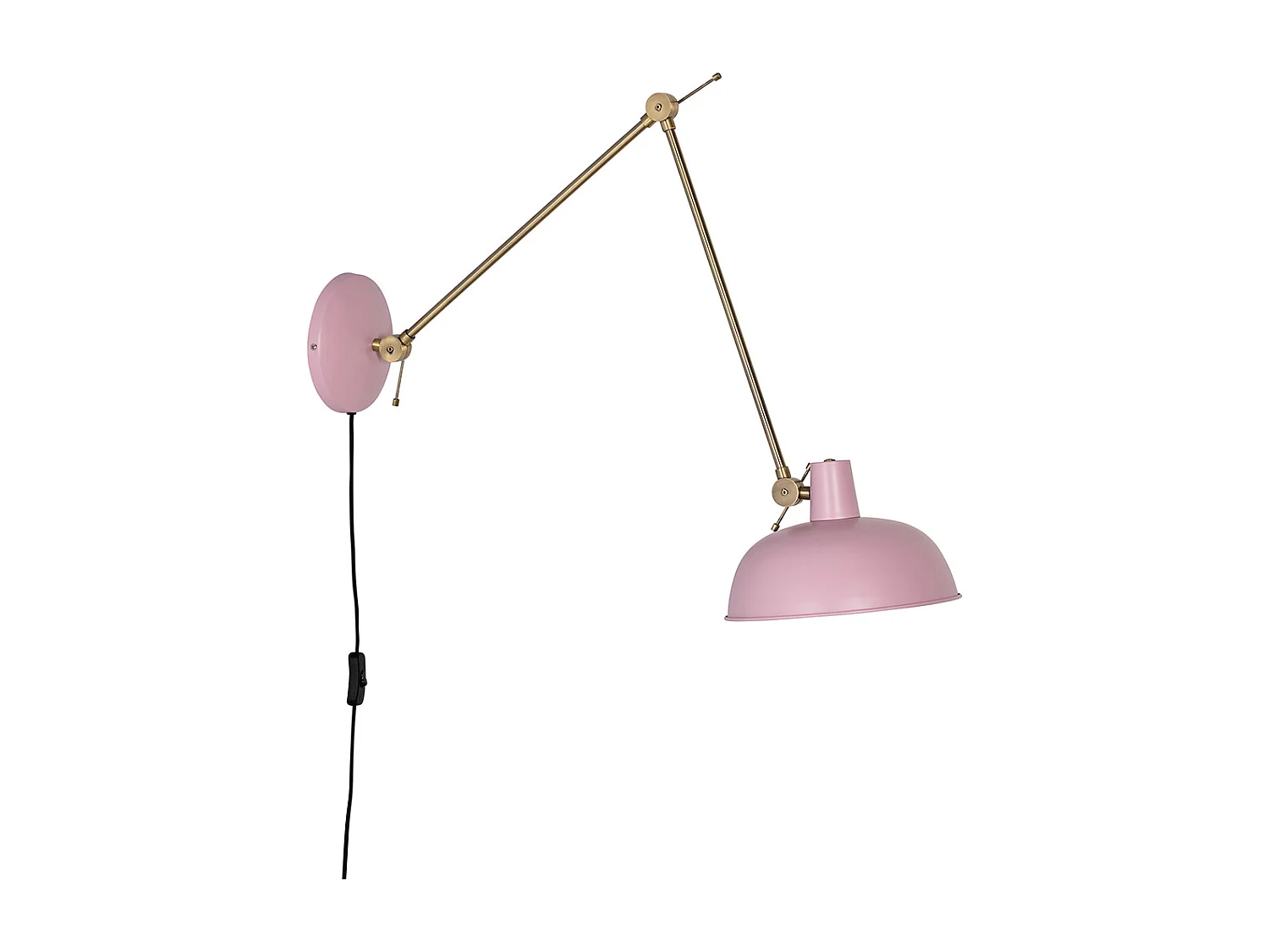 Applique murale rétro acier rose avec bronze - Milou