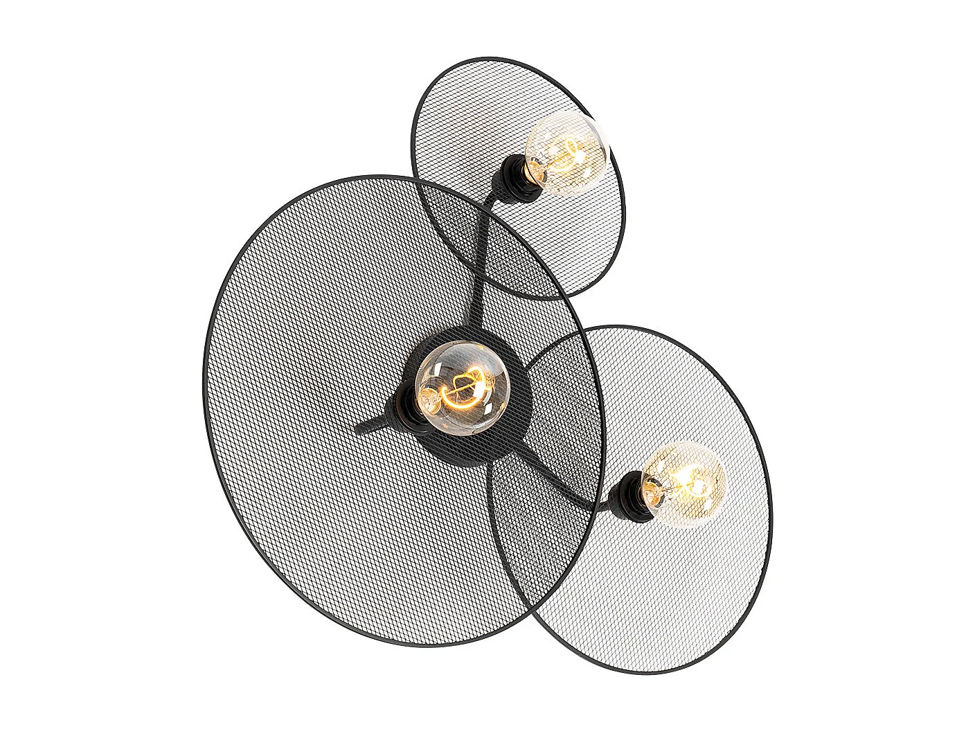 Applique murale design noire avec grille 3 lumières - Jane