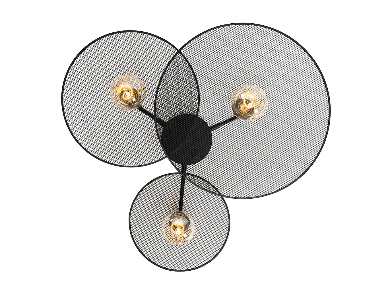 Applique murale design noire avec grille 3 lumières - Jane