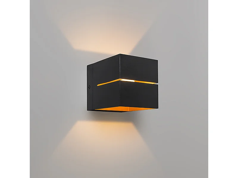 Applique murale moderne noire et dorée 9,7 cm - Transfer Groove