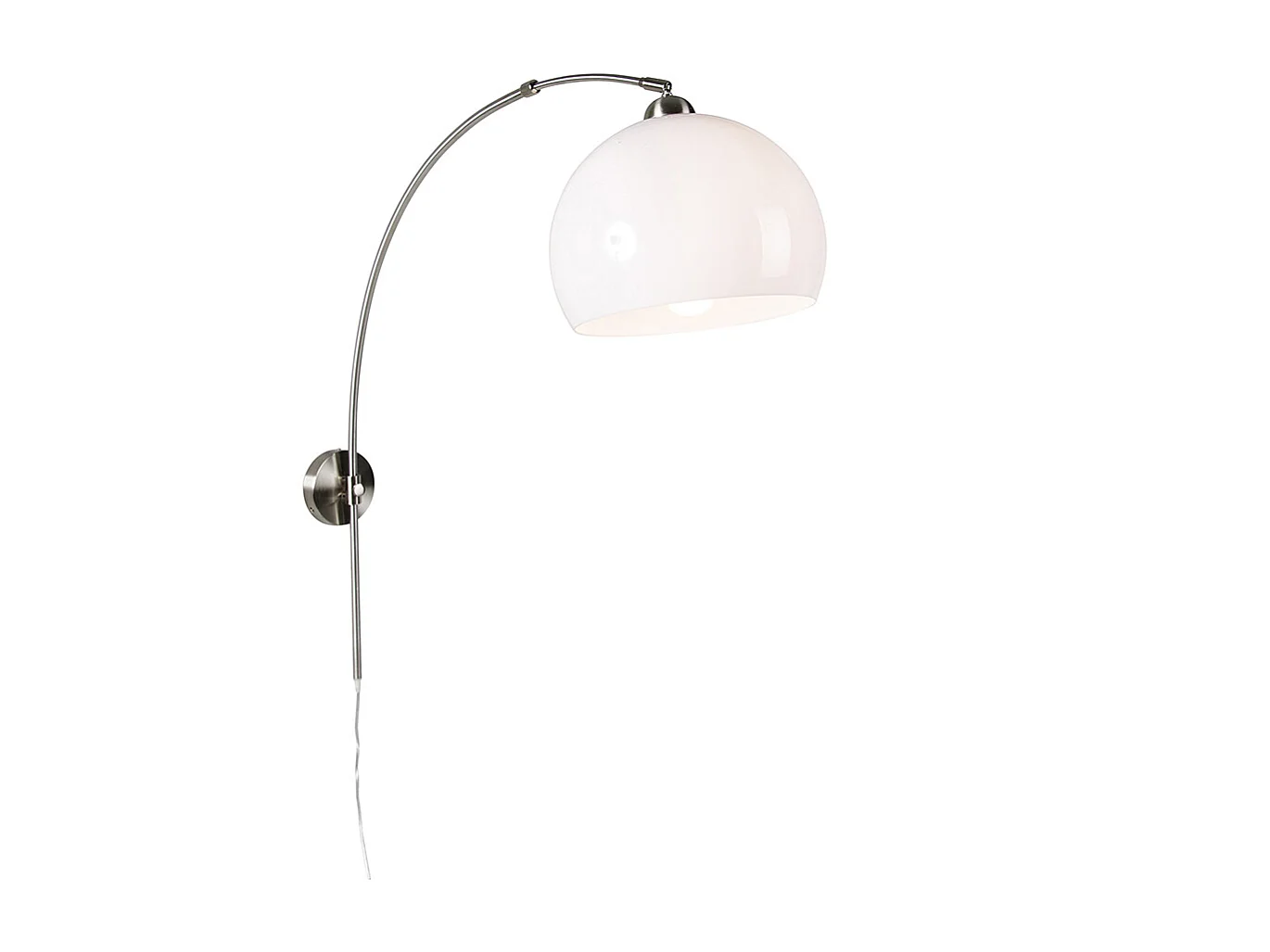 Lampe à arc murale intelligente en acier avec abat-jour blanc, y compris Wifi A60 - Bow