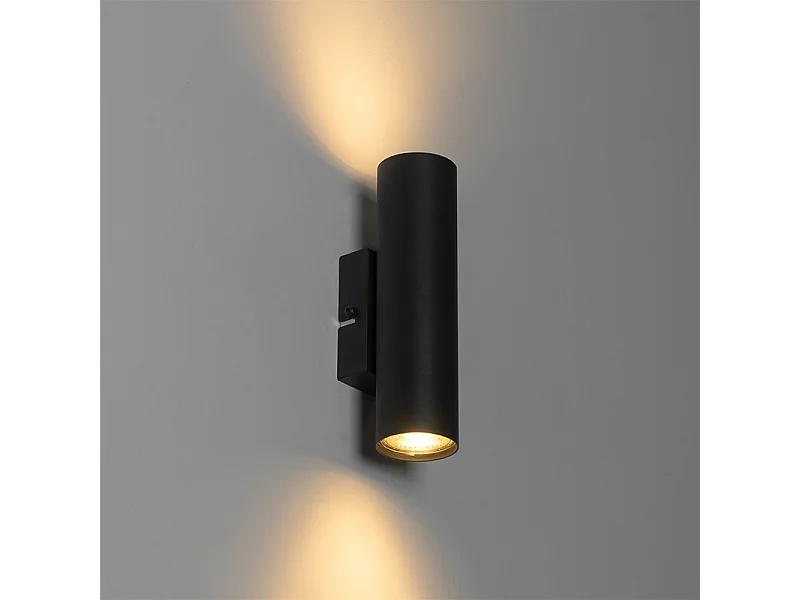 Applique murale moderne noire 2 lumières - Jeana