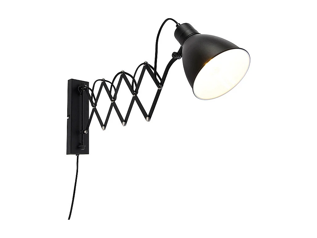 Applique murale industrielle noire à bras orientable - Merle