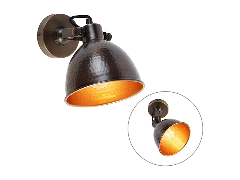 Applique murale industrielle bronze avec cuivre réglable - Liko