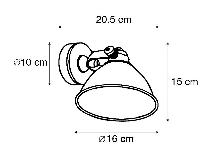 Applique industrielle cuivre et laiton réglable - Liko