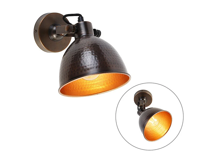 Applique murale industrielle bronze avec cuivre réglable - Liko