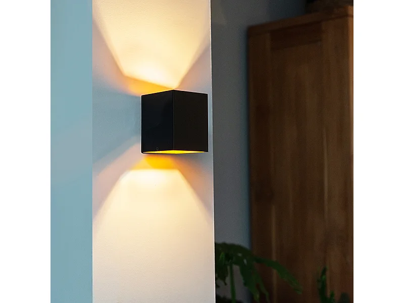 Applique murale design noire et dorée rectangulaire - Sola