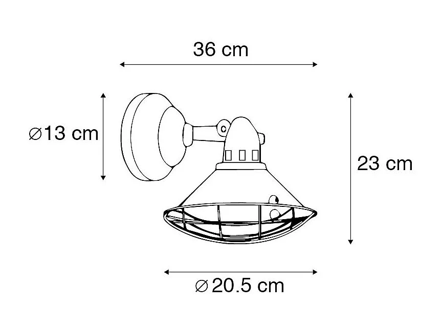 Applique et plafonnier vintage marron inclinable - Barrack