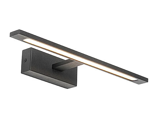 Applique murale moderne noire 41,5 cm avec LED IP44 - Jerre