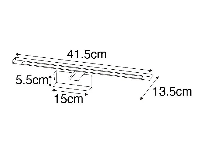 Applique noire 41,5 cm avec LED IP44 - Jerre