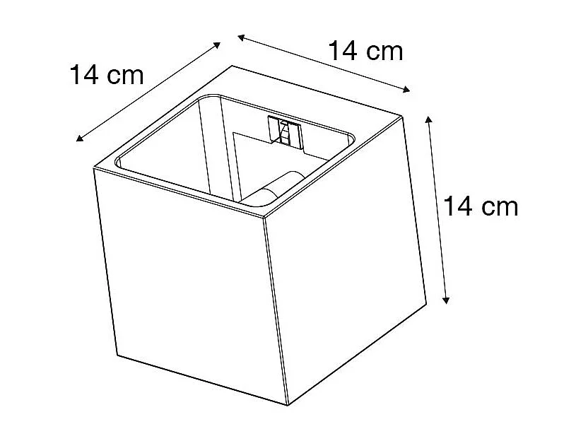 Applique murale carrée rustique en béton - Alban