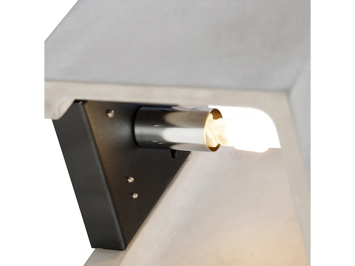 Applique murale carrée rustique en béton - Alban