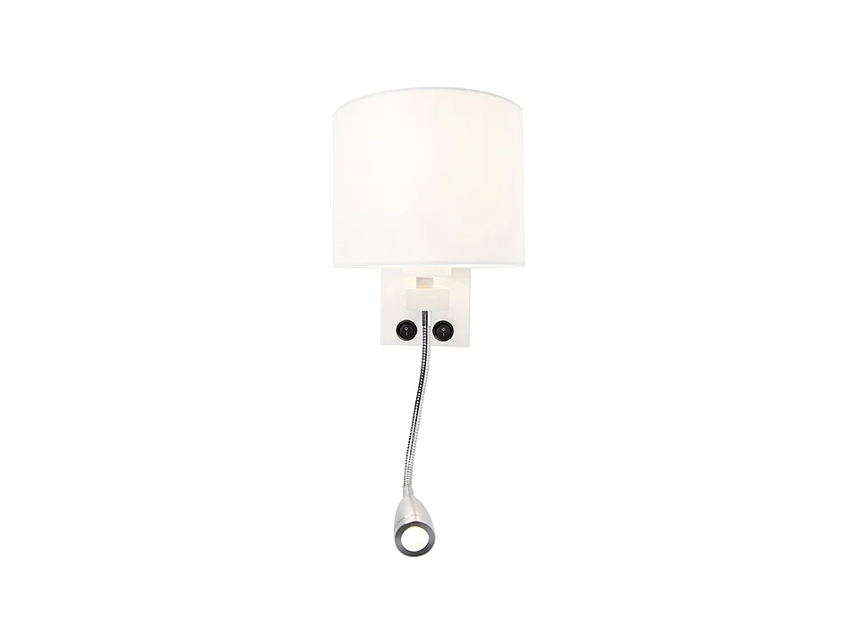 Applique moderne blanc avec abat-jour blanc - Brescia
