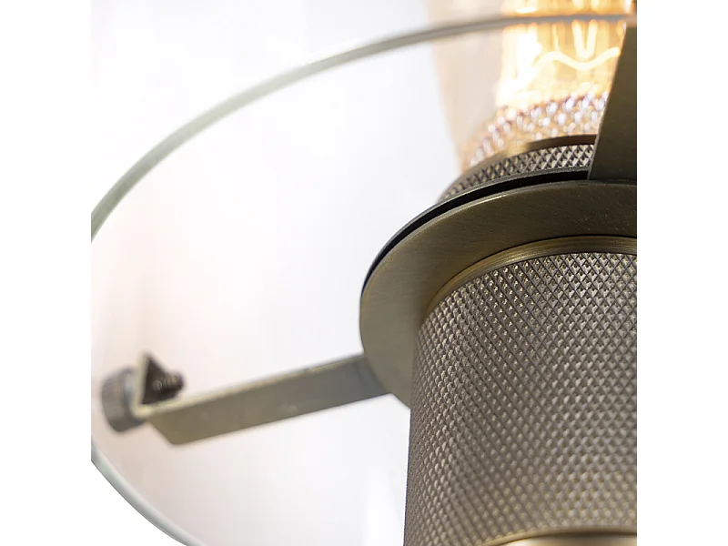 Applique moderne bronze et verre - Dôme