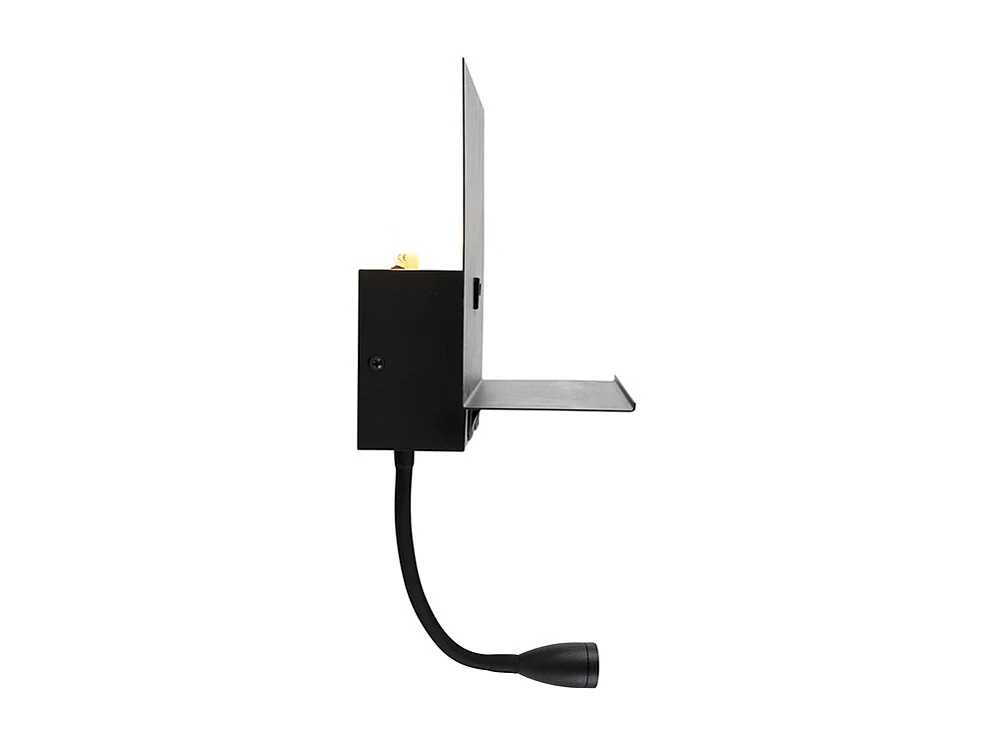 Applique murale moderne noire avec USB et bras flexible - Flero