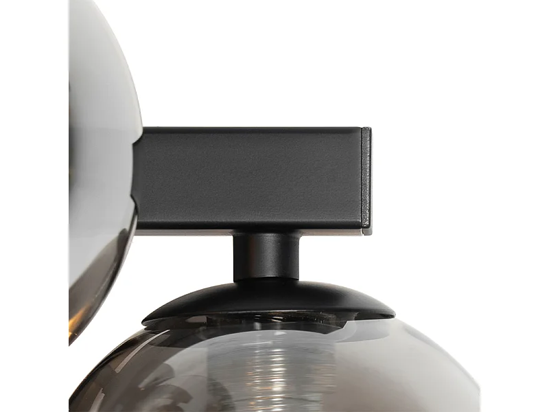 Applique murale moderne noire avec verre fumé 5 lumières - Bianca
