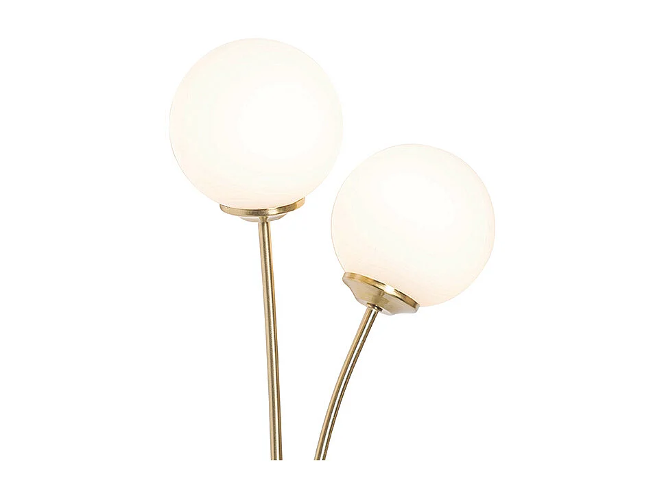 Applique moderne or avec verre opale 2 lumières - Athènes