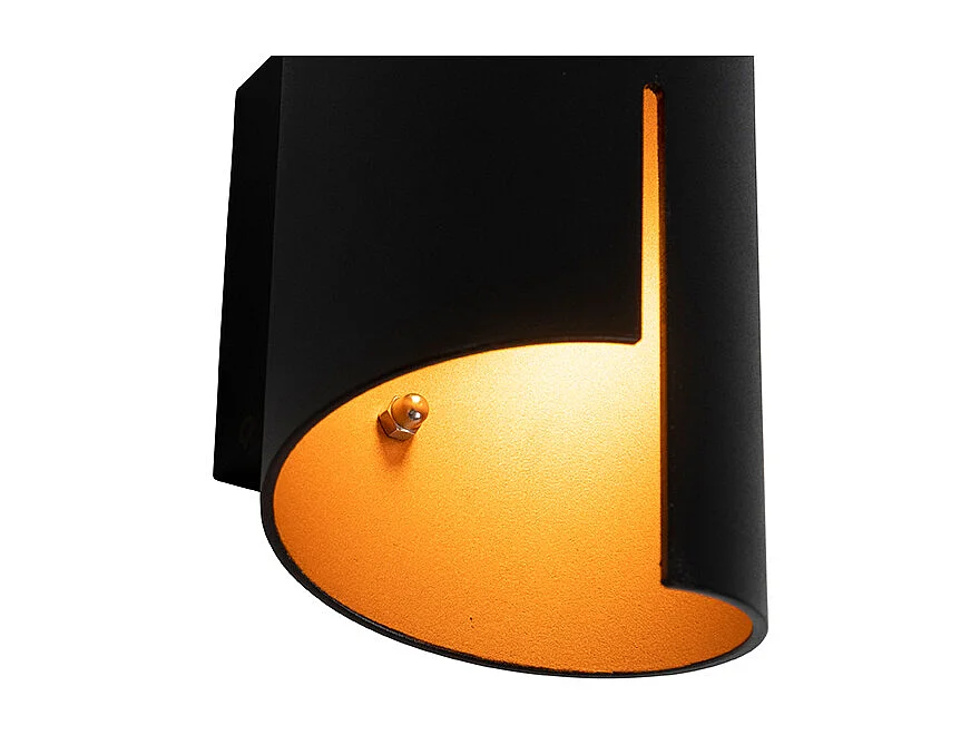 Applique murale moderne noire avec intérieur doré - Faldo
