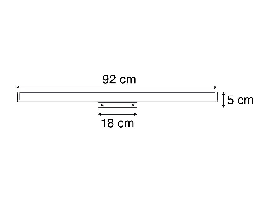 Applique murale moderne en acier pour salle de bain 92 cm IP44 - Cascada