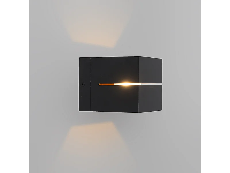 Set de 4 appliques modernes noires et dorées 2 lumières - Transfer Groove