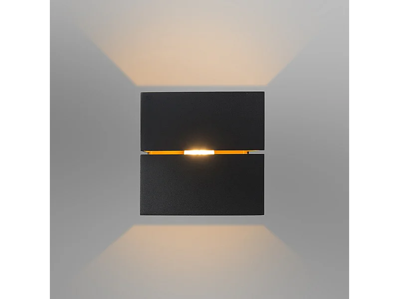 Set de 4 appliques modernes noires et dorées 2 lumières - Transfer Groove