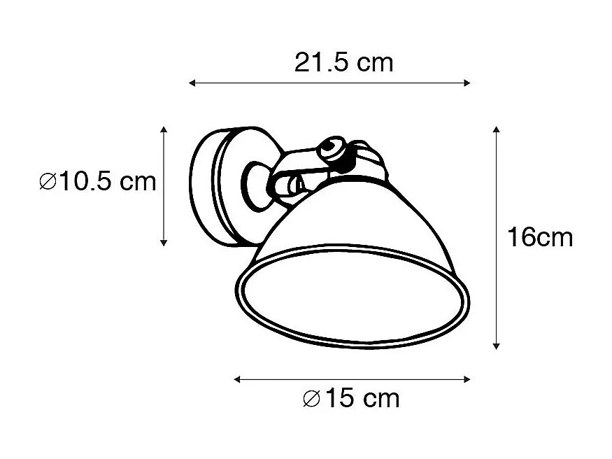Applique industrielle cuivre avec béton orientable - Liko
