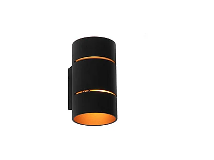 Applique moderne noire avec intérieur doré - Ria