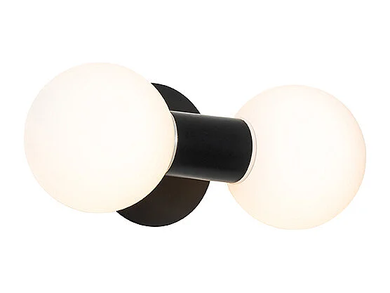 Applique moderne noir IP44 2 lumières - CEDERIC