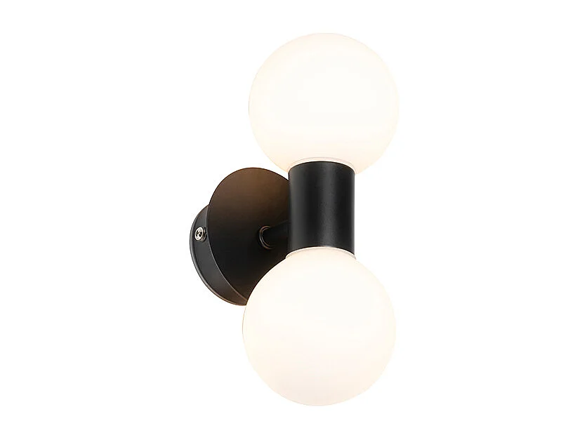 Applique moderne noir IP44 2 lumières - CEDERIC