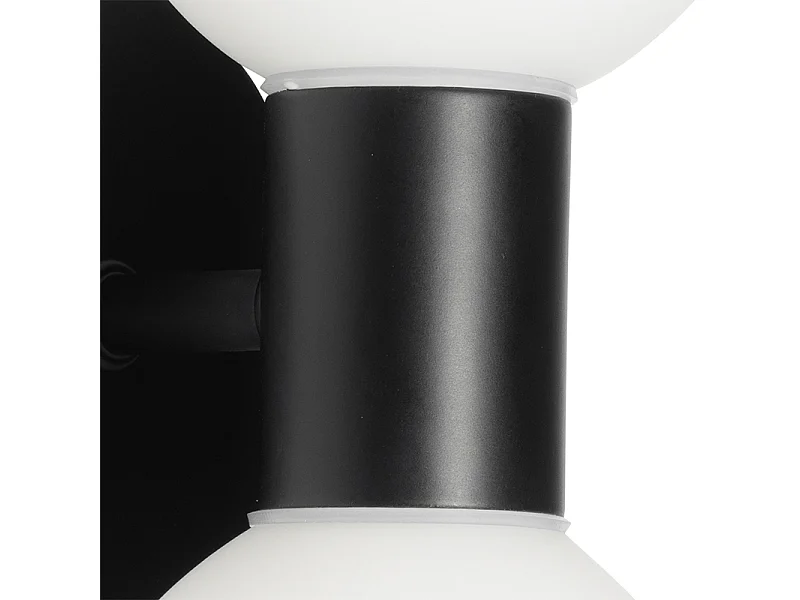 Applique murale moderne noire IP44 2 lumières - Cederic