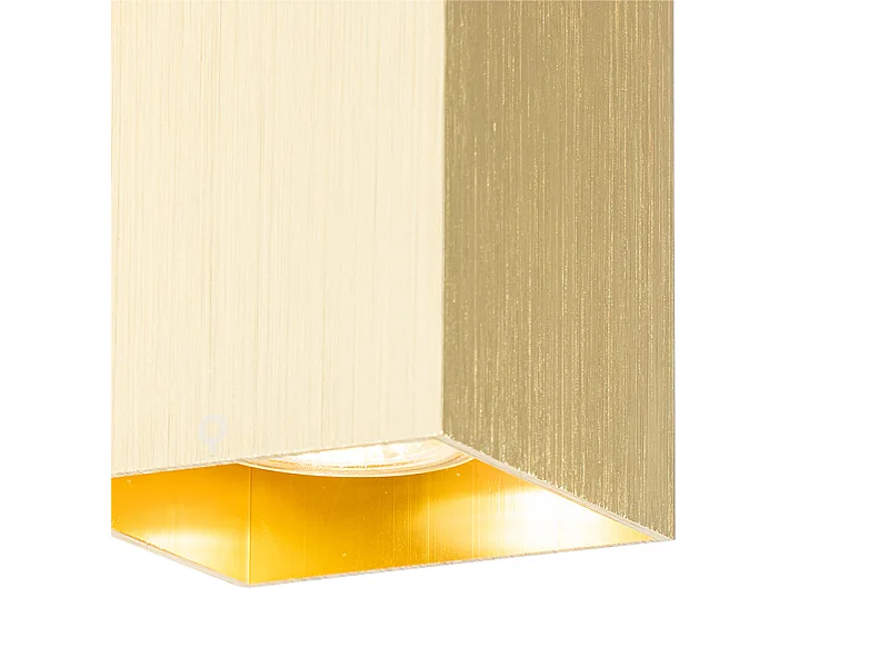 Applique murale moderne dorée carrée 2 lumières - Sandy