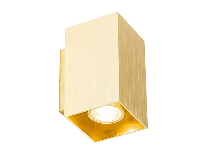 Applique murale moderne dorée carrée 2 lumières - Sandy