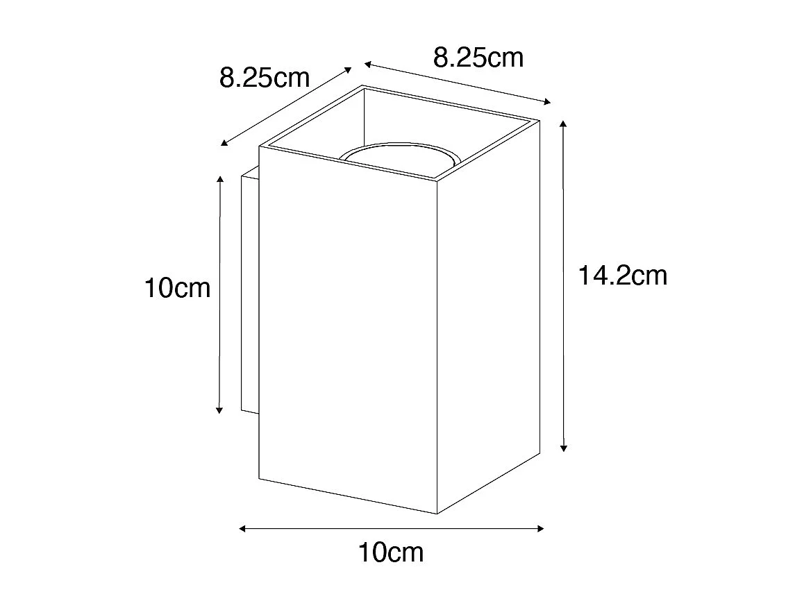 Applique murale moderne dorée carrée 2 lumières - Sandy