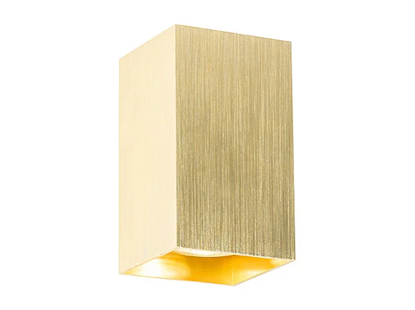 Applique murale moderne dorée carrée 2 lumières - Sandy