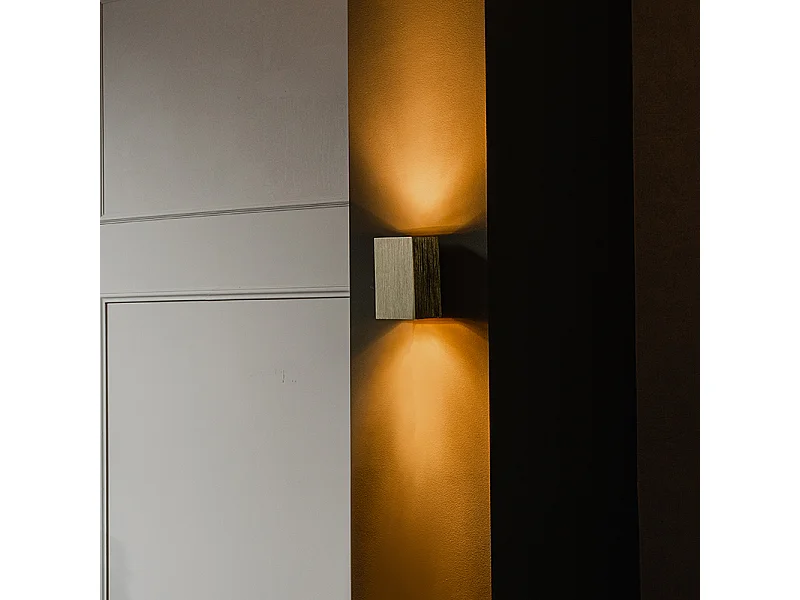 Applique murale moderne dorée carrée 2 lumières - Sandy