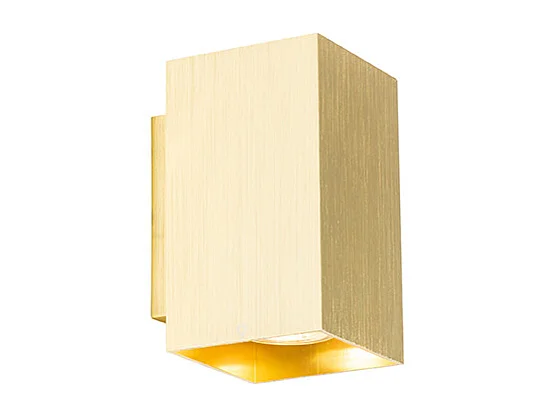 Applique murale moderne dorée carrée 2 lumières - Sandy