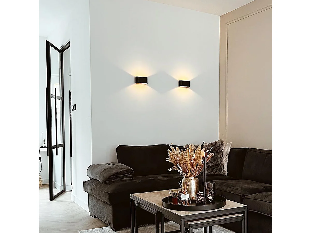 Lot de 2 appliques modernes noires - Otan