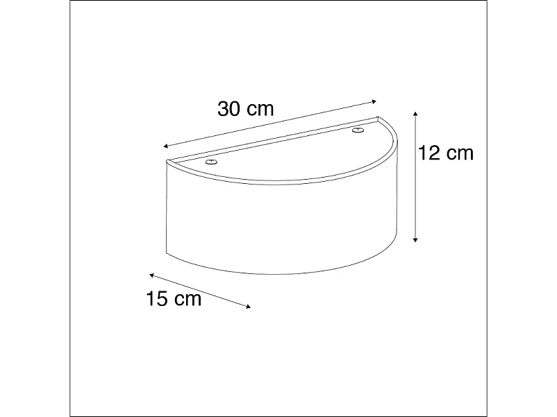 Applique country demi rond noir - Drum