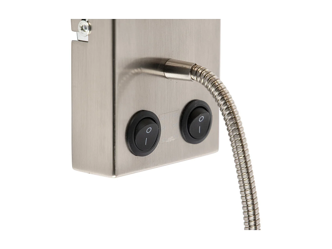 Applique moderne en acier avec abat-jour coton gris - Stacca