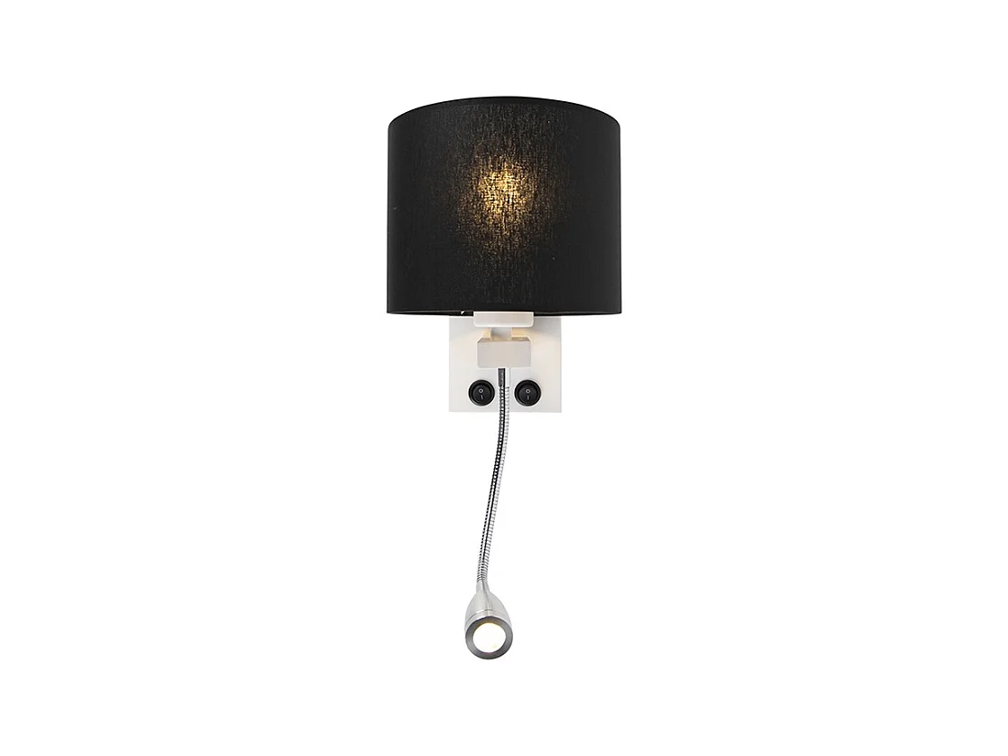 Applique moderne blanc avec abat-jour noir - Brescia