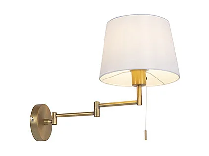 Applique bronze avec abat-jour blanc et bras réglable - Ladas Deluxe