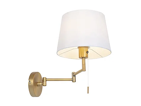 Applique bronze avec abat-jour blanc et bras réglable - Ladas Deluxe