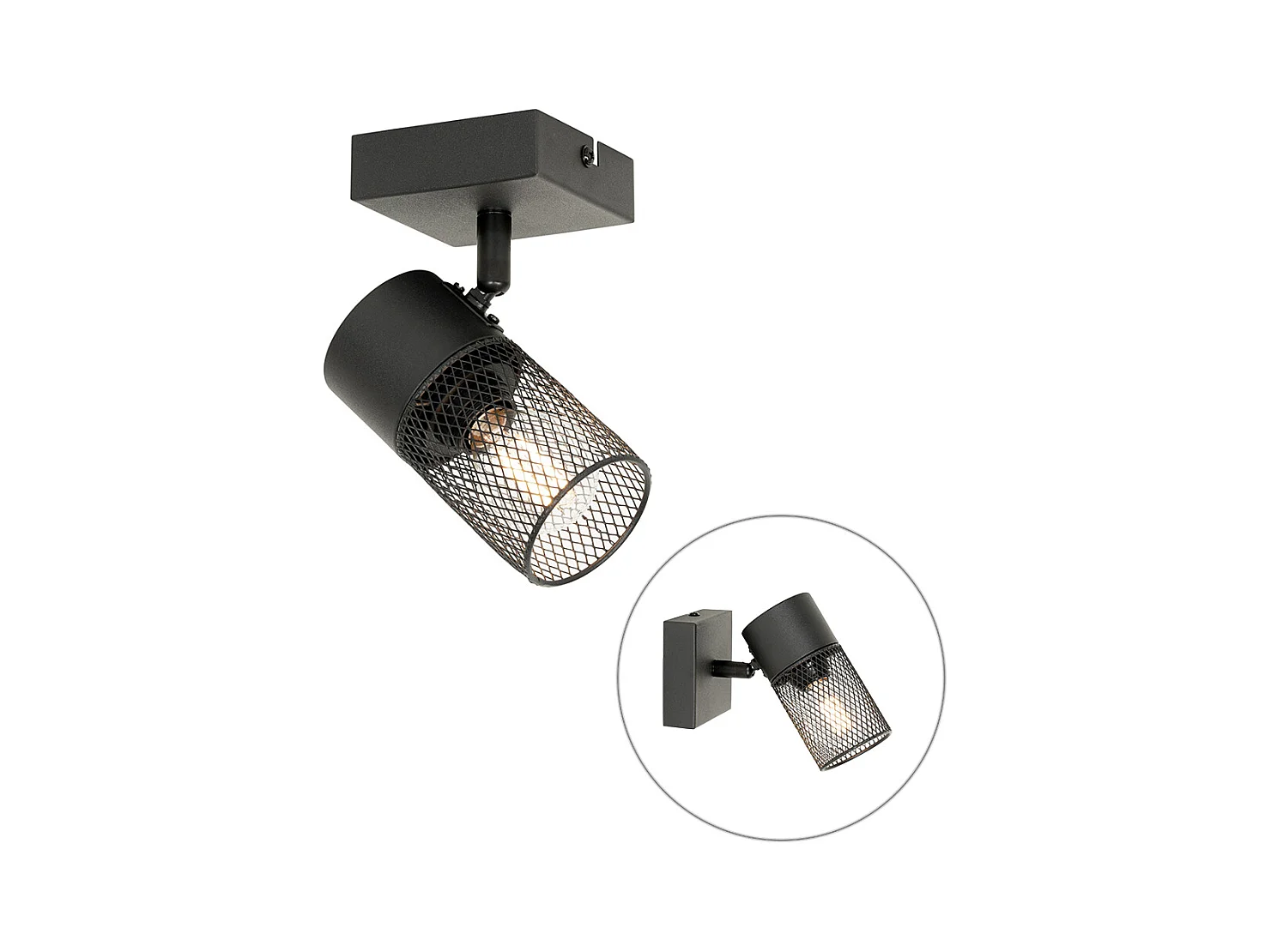 Spot industriel noir orientable - Jim