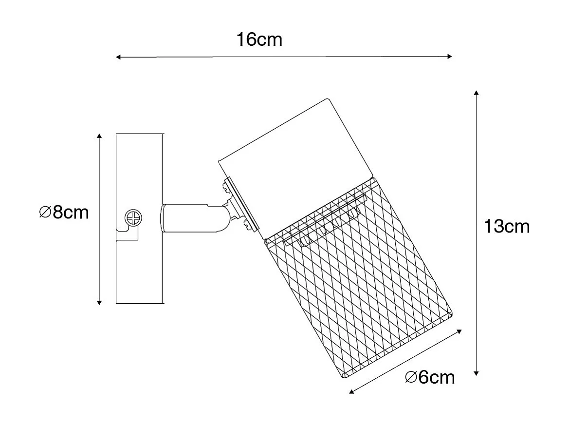 Spot encastré industriel noir orientable - Jim