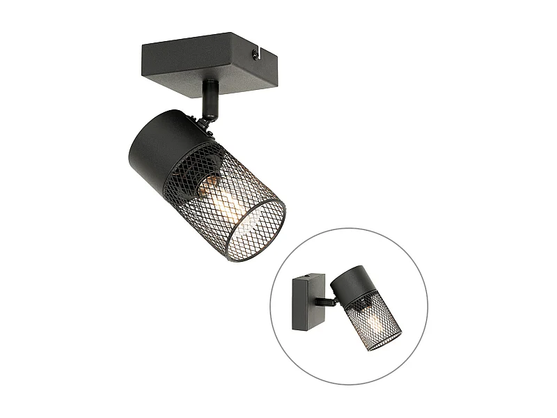 Spot encastré industriel noir orientable - Jim