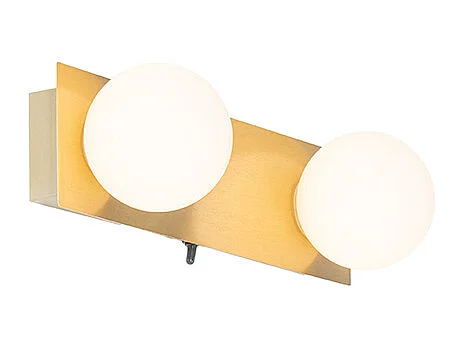 Applique moderne dorée 28 cm IP44 2 lumières - Cederic