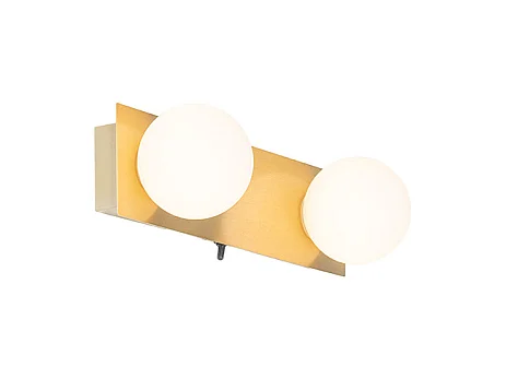 Applique moderne dorée 28 cm IP44 2 lumières - Cederic