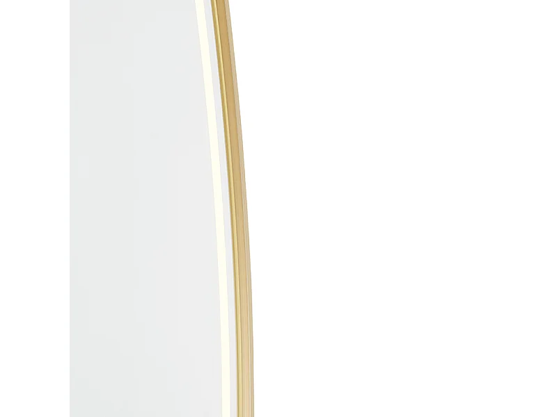 Miroir de salle de bain doré avec LED avec variateur tactile ovale - Miral